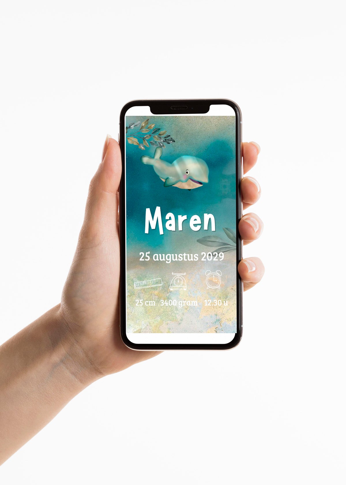digitaal video geboortekaartje zee walvis